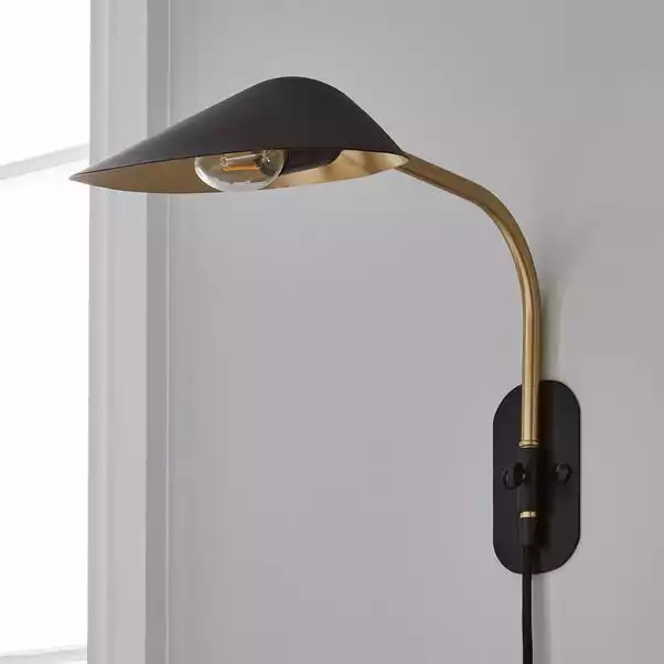 Dunelm Savona Easy Fit Plug In Wall Light Black 4 Dunelm Savona Easy Fit Plug In Wall Light Black - Image 2