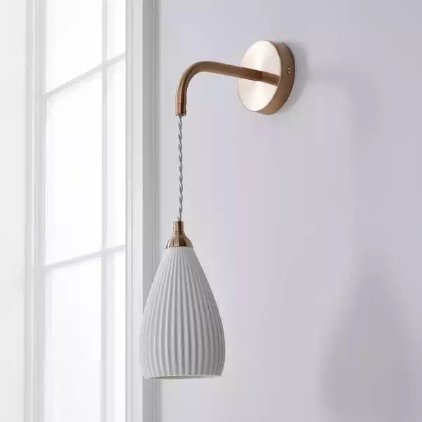 Dorma Purity Ribbed Porcelain Wall Light 4 Dorma Purity Ribbed Porcelain Wall Light - Image 2