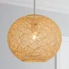 Dunelm Abaca Ball 27cm Natural Easy Fit Pendant