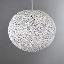 Dunelm Abaca Ball 20cm White Easy Fit Pendant