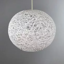 Dunelm Abaca Ball 27cm White Easy Fit Pendant