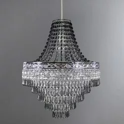 Dunelm Blenheim 47cm Smoked Jewels Chandelier Easy Fit Pendant