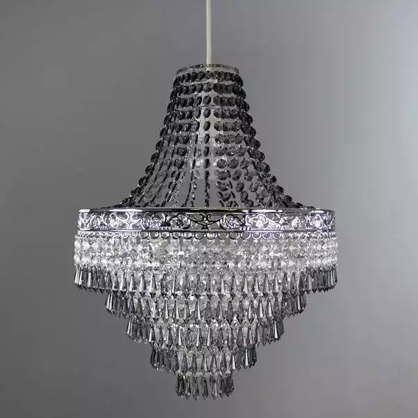 Dunelm Blenheim 47cm Smoked Jewels Chandelier Easy Fit Pendant 3 Dunelm Blenheim 47cm Smoked Jewels Chandelier Easy Fit Pendant