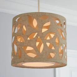 Botanical Leaf Cut Out Lamp Shade 25cm Nat