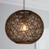 Dunelm Abaca Ball 24cm Grey Easy Fit Pendant