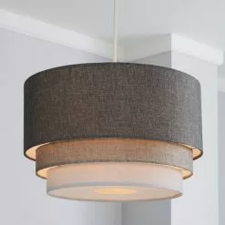 Elements Eclipse 3 Tier Lamp Shade 40cm Grey