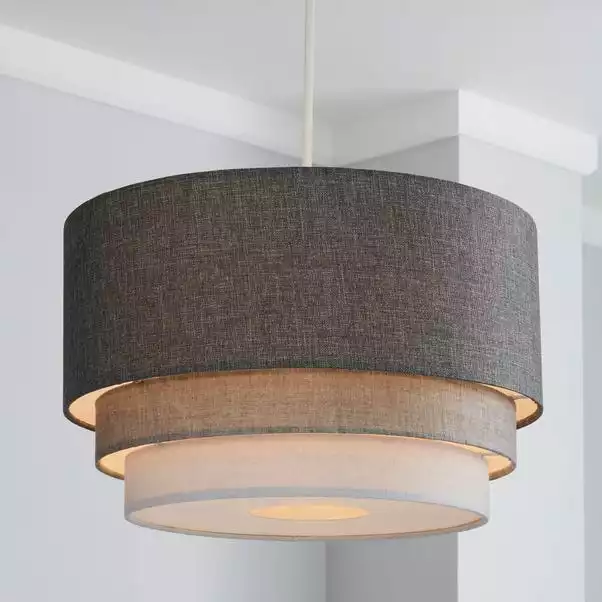 Elements Eclipse 3 Tier Lamp Shade 40cm Grey 3 Elements Eclipse 3 Tier Lamp Shade 40cm Grey