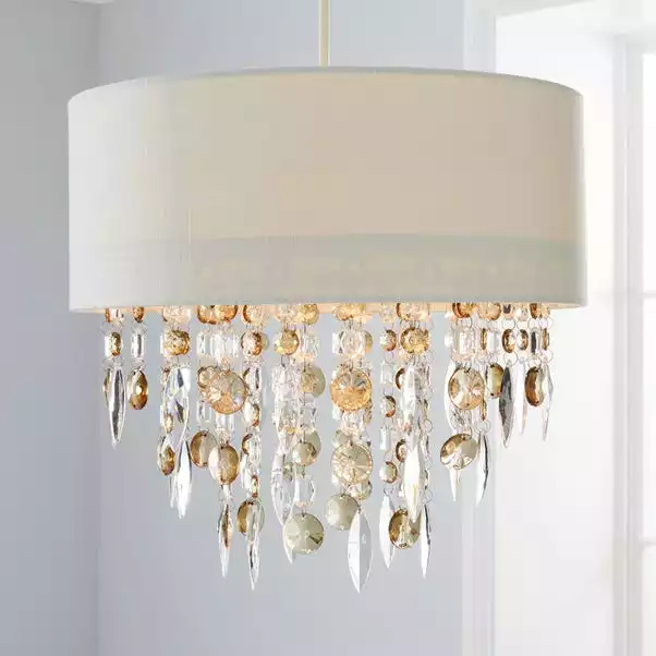 Dunelm Mila Ivory Jewel Shade Easy Fit Pendant 3 Dunelm Mila Ivory Jewel Shade Easy Fit Pendant