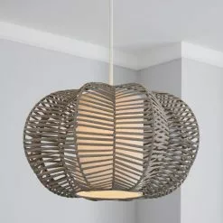 Dunelm Weave Wicker Natural Easy Fit Pendant