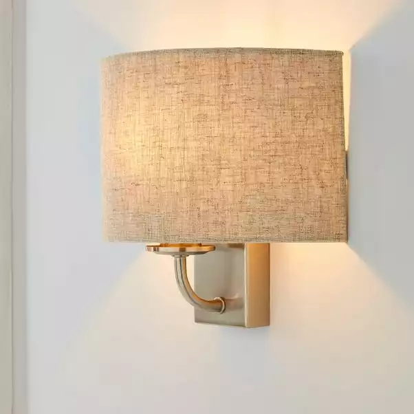 Dunelm Preston Ivory Linen Shaded Wall Light 3 Dunelm Preston Ivory Linen Shaded Wall Light
