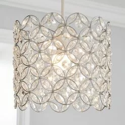 Dunelm Arden Floral Chrome Easy Fit Pendant