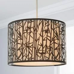 Dunelm Catiri Bamboo Leaf Grey Easy Fit Pendant