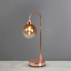 Dunelm Tanner Copper And Glass Table Lamp