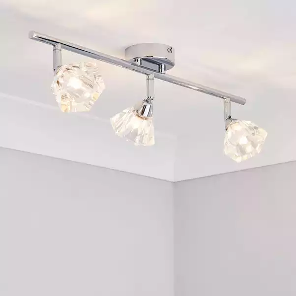 Dunelm Khobi 3 Light Glass Spotlight Bar 3 Dunelm Khobi 3 Light Glass Spotlight Bar