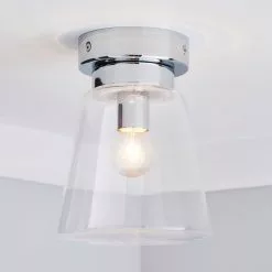 Dunelm Delavin 1 Light Pendant Glass Flush Bathroom Ceiling Fitting