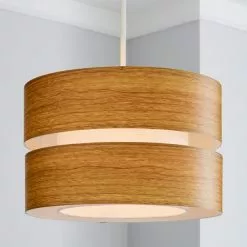 Dunelm Frea 30cm Wood Easy Fit Pendant
