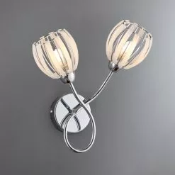 Dunelm Rosa 2 Light Chrome Wall Light