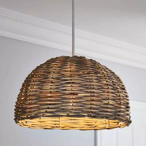 Dunelm Lari Split Weave Grey Easy Fit Pendant 3 Dunelm Lari Split Weave Grey Easy Fit Pendant