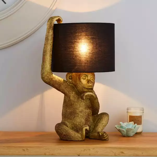 Dunelm Odisha Resin Monkey Gold Table Lamp 3 Dunelm Odisha Resin Monkey Gold Table Lamp