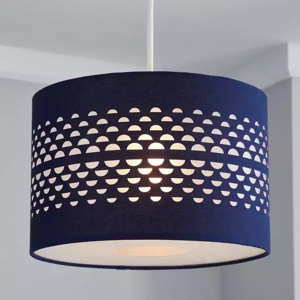 Dunelm Hanbury Laser Cut Lamp Shade 30cm Navy 3 Dunelm Hanbury Laser Cut Lamp Shade 30cm Navy