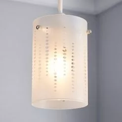 Dunelm Grayson Dot Glass White Easy Fit Pendant
