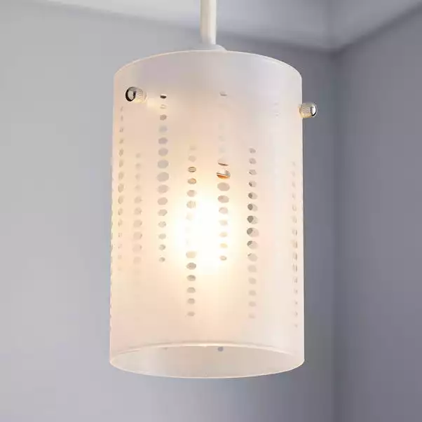 Dunelm Grayson Dot Glass White Easy Fit Pendant 3 Dunelm Grayson Dot Glass White Easy Fit Pendant