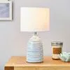 Dunelm Tenby Ceramic White And Blue Table Lamp -all lighting Sales Store 30647575