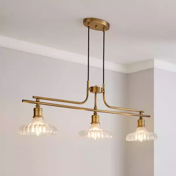 Dunelm Colt 3 Light Diner Antique Brass Ceiling Fitting 3 Dunelm Colt 3 Light Diner Antique Brass Ceiling Fitting
