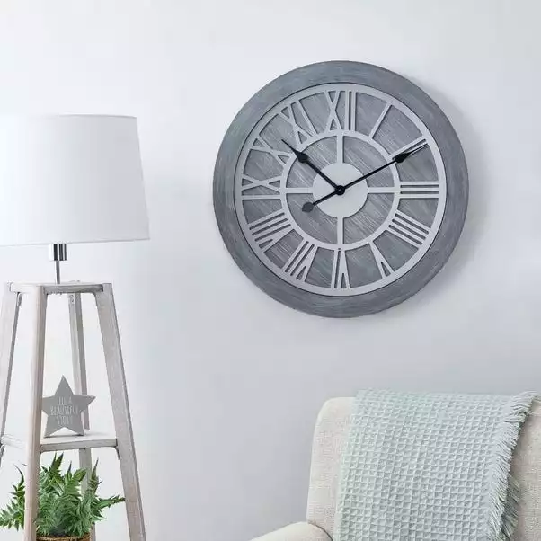Dunelm Wooden 60cm Wall Clock Grey 3 Dunelm Wooden 60cm Wall Clock Grey