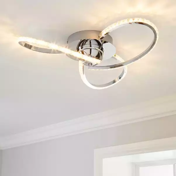Dunelm Oria 3 Light Integrated LED Jewel Chrome Ceiling Fitting 3 Dunelm Oria 3 Light Integrated LED Jewel Chrome Ceiling Fitting