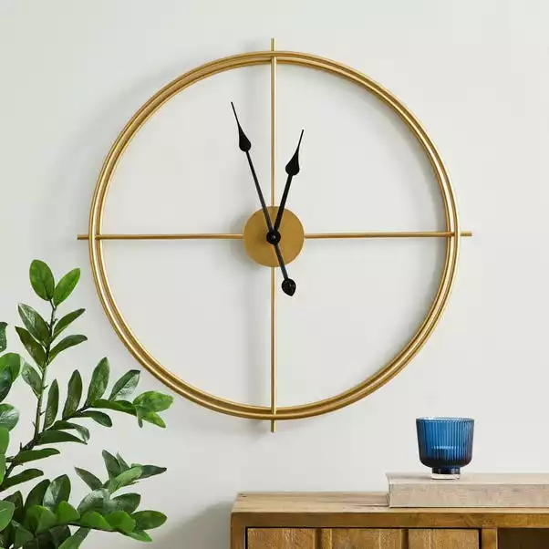 Dunelm Slim Frame 60cm Wall Clock Gold 3 Dunelm Slim Frame 60cm Wall Clock Gold