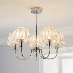 Dunelm Paloma 5 Light Glass Ceiling Fitting