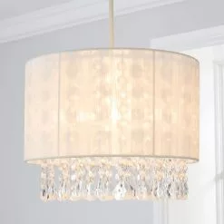Dunelm Riah Jewel Shade Ivory Easy Fit Pendant