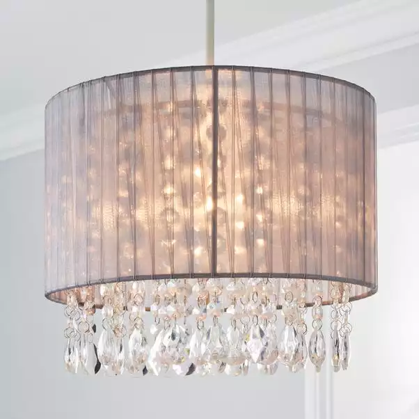 Dunelm Riah Jewel Shade Grey Easy Fit Pendant 3 Dunelm Riah Jewel Shade Grey Easy Fit Pendant