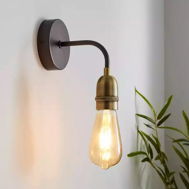 Dunelm Marsden Antique Brass Industrial Wall Light 3 Dunelm Marsden Antique Brass Industrial Wall Light