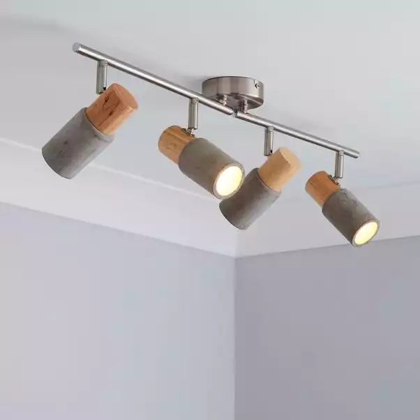 Dunelm Inka 4 Light Concrete Wood Spotlight Bar 3 Dunelm Inka 4 Light Concrete Wood Spotlight Bar