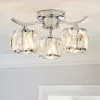 Dunelm Kleio 3 Light Glass Chrome Semi-Flush Ceiling Fitting 1 Dunelm Kleio 3 Light Glass Chrome Semi-Flush Ceiling Fitting -all lighting Sales Store 30671383