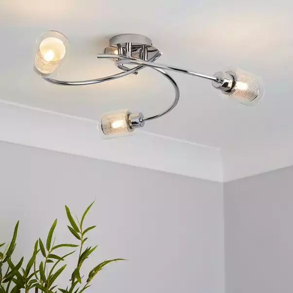 Dunelm Grace 3 Light Chrome Semi-Flush Ceiling Fitting 3 Dunelm Grace 3 Light Chrome Semi-Flush Ceiling Fitting