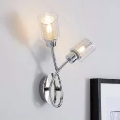 Dunelm Grace 2 Light Chrome Wall Light