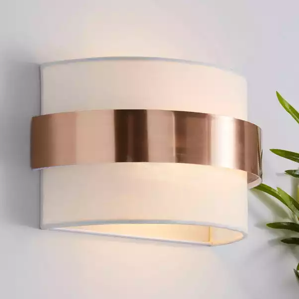 Dunelm Joey Ivory Shaded Copper Wall Light 3 Dunelm Joey Ivory Shaded Copper Wall Light