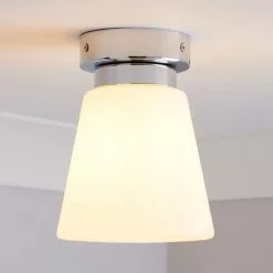 Dunelm Delavin 1 Light Pendant Frosted Glass Flush Ceiling Fitting