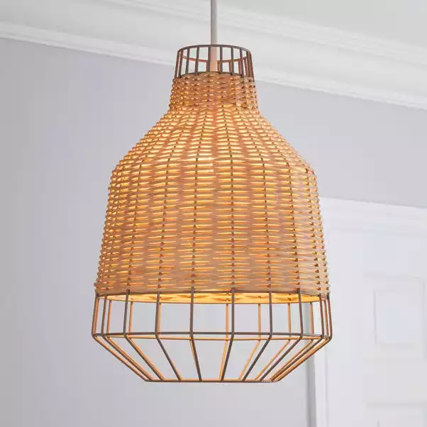 Dunelm Ohio Light Rattan Easy Fit Pendant 3 Dunelm Ohio Light Rattan Easy Fit Pendant