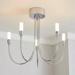 Dunelm Affric 5 Light LED Tipped Chrome Chandelier