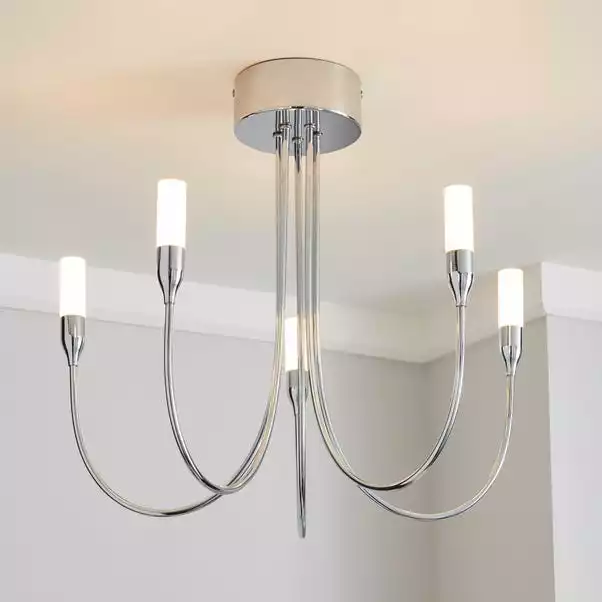 Dunelm Affric 5 Light LED Tipped Chrome Chandelier 3 Dunelm Affric 5 Light LED Tipped Chrome Chandelier