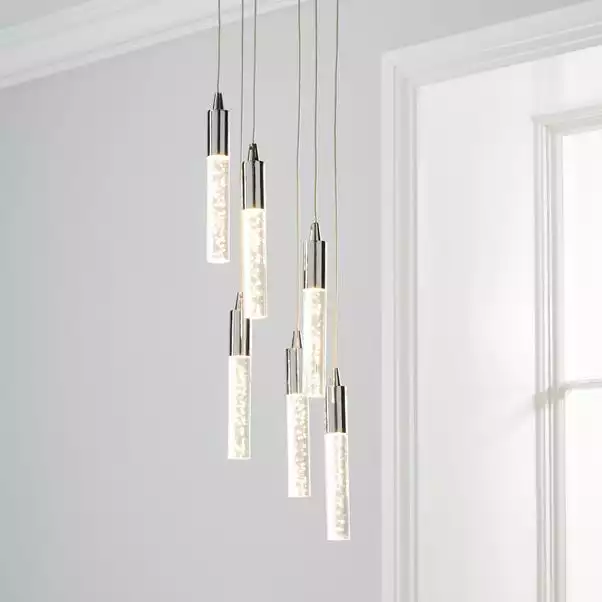 Dunelm Tassani 6 Light Integrated LED Bubble Glass Cluster Ceilling Fitting 3 Dunelm Tassani 6 Light Integrated LED Bubble Glass Cluster Ceilling Fitting