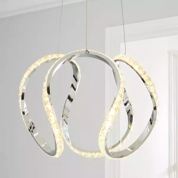 Dunelm Marsia 1 Light Integrated LED Swirl Jewel Chrome Ceiling Fitting 3 Dunelm Marsia 1 Light Integrated LED Swirl Jewel Chrome Ceiling Fitting