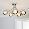 Dunelm Mateo 5 Light Glass Chrome Semi-Flush Ceiling Fitting 1 Dunelm Mateo 5 Light Glass Chrome Semi-Flush Ceiling Fitting -all lighting Sales Store 30674449