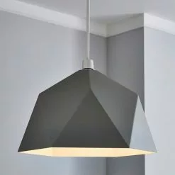 Dunelm Lily Geometric Easy Fit Pendant Grey