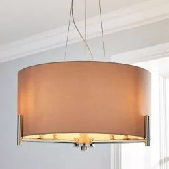 Dunelm Nora Shade Ceiling Fitting Blush