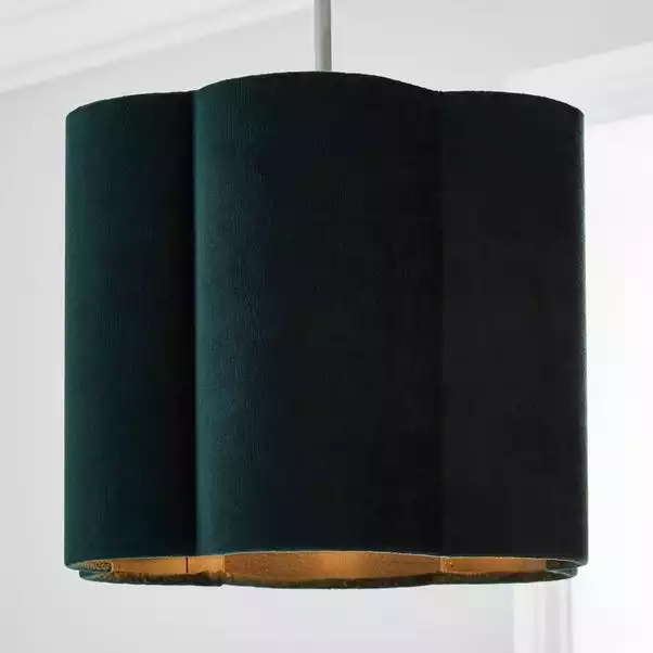 Dunelm Vivian 25cm Scallop Velvet Green Lamp Shade 3 Dunelm Vivian 25cm Scallop Velvet Green Lamp Shade
